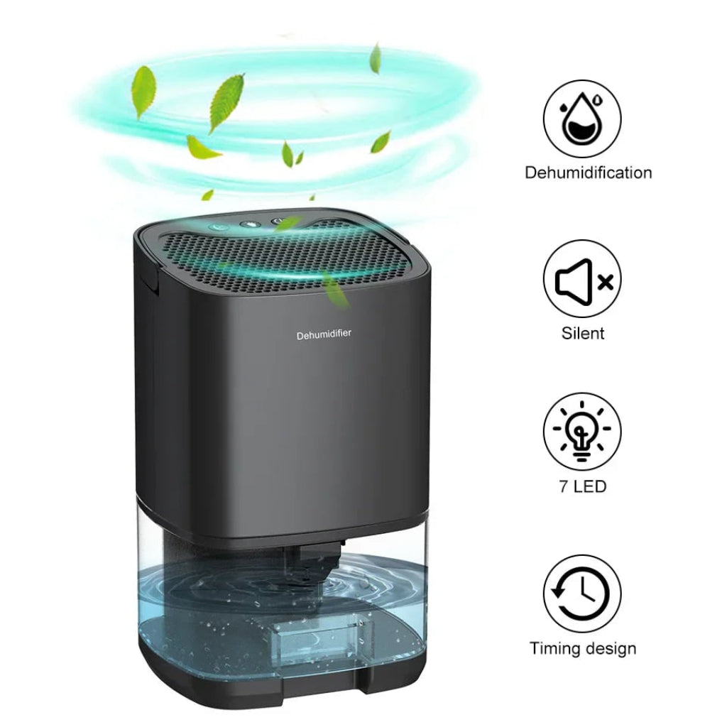 Desumidificador Portátil Compacto com Luz Noturna Relaxante