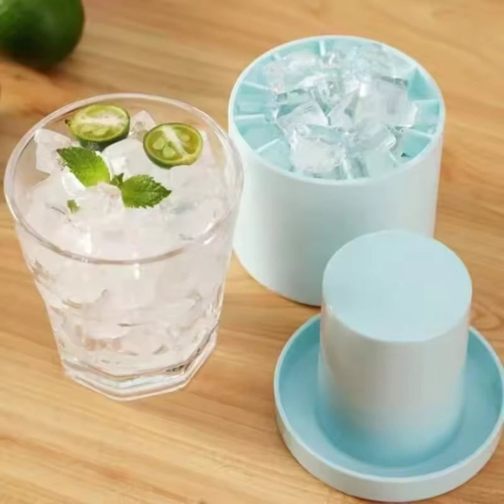 Forma de Silicone com Tampa para Gelo Empilhável