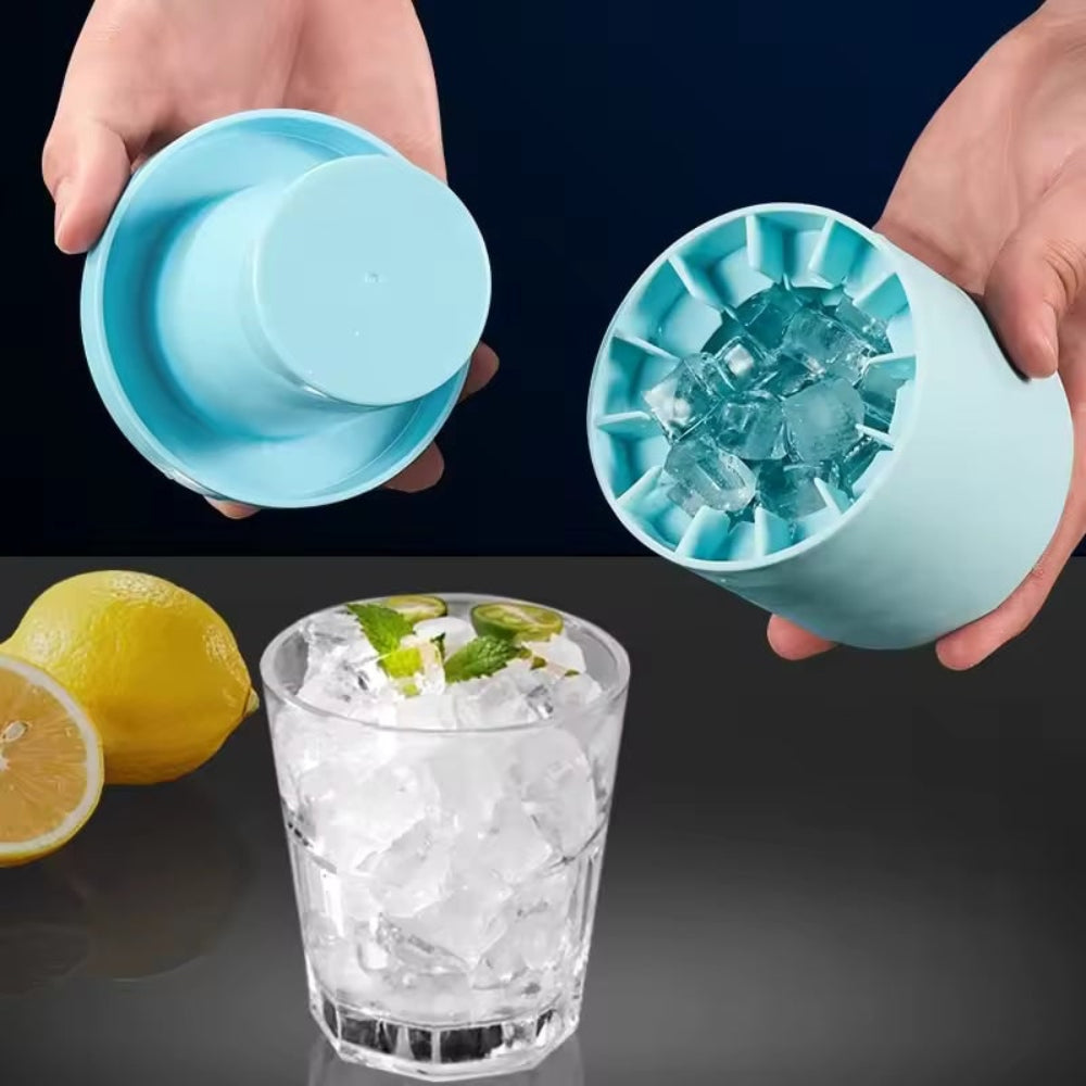 Forma de Silicone com Tampa para Gelo Empilhável