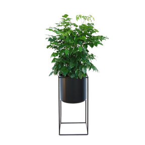Suporte de Metal para Plantas em Ambientes Internos | Vaso Retangular Moderno Preto