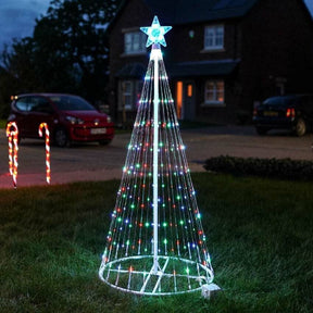 Natal – Show de Luzes de Árvore de Natal Externa com LED Multicolorido Animado