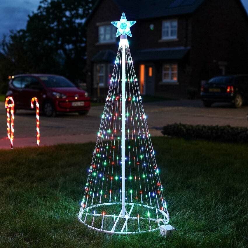 Natal – Show de Luzes de Árvore de Natal Externa com LED Multicolorido Animado