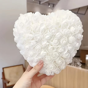 Presente de Dia das Mães Coração de Rosa Decoração de Mesa de Flor Artificial