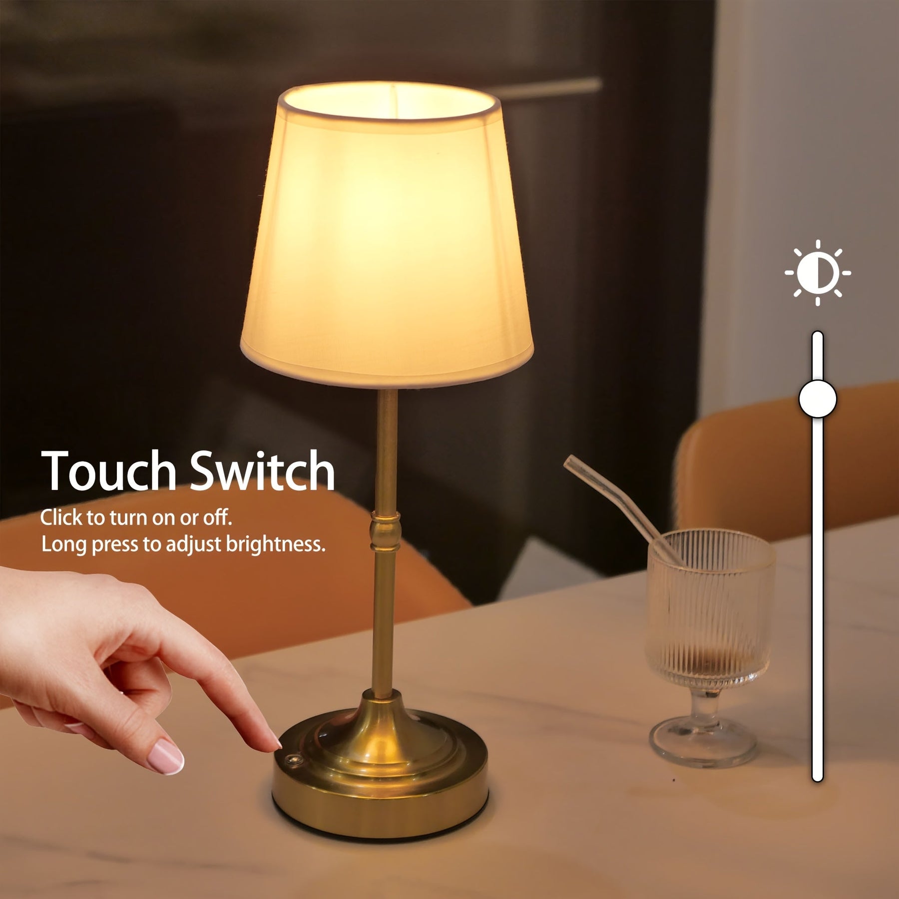 Dimmable Cordless Table Lamp | USB Rechargeable