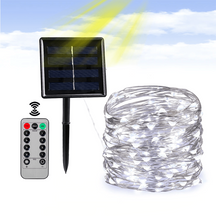 Varal de Luzes Solar para Área Externa (Fio Transparente)