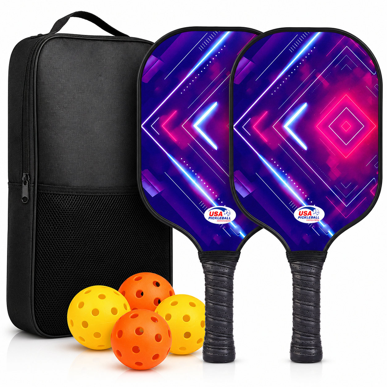 Conjunto de Raquetes de Pickleball em Grafite Leve com Bolas