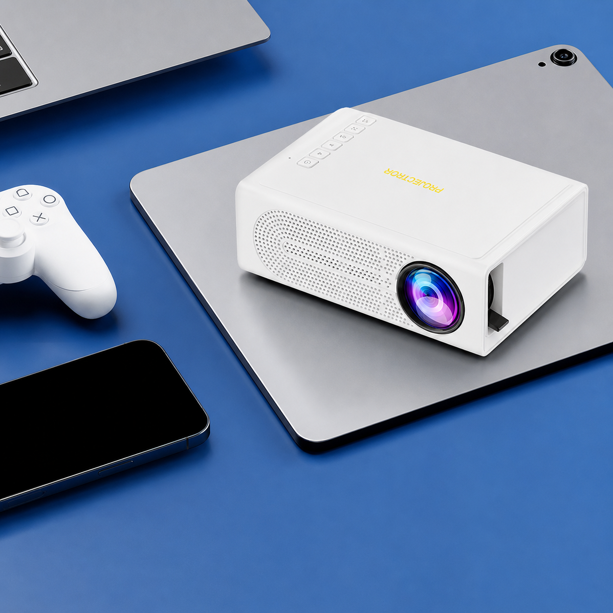 Miniprojetor Portátil para Filmes e Jogos com Suporte a 1080P