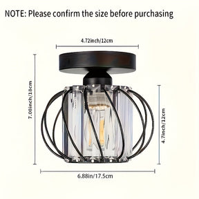 Modern Industrial Cage Ceiling Light | Elegant Semi Flush Mount Fixture
