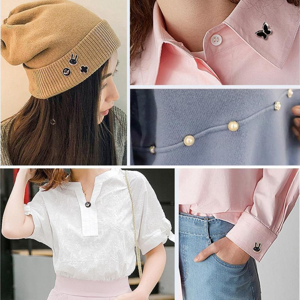 Conjunto Elegante de Broches Decorativos Acessórios para Roupas