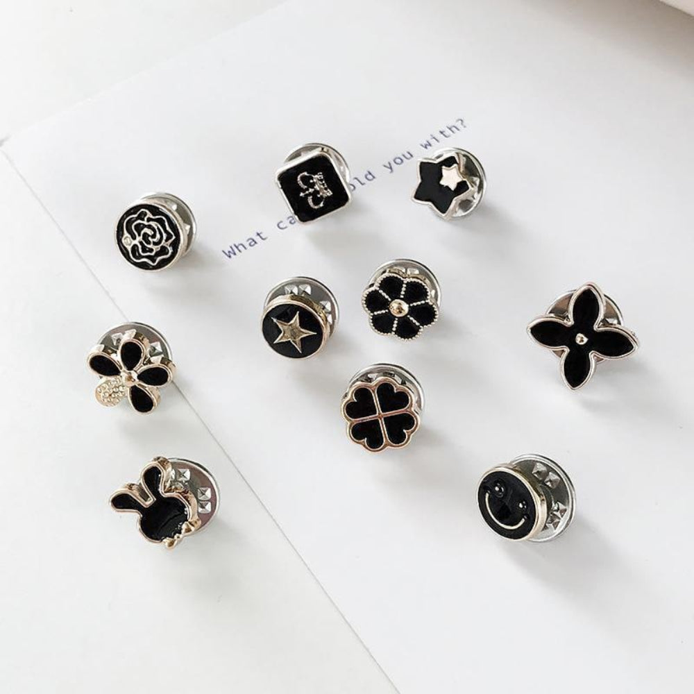 Conjunto Elegante de Broches Decorativos Acessórios para Roupas