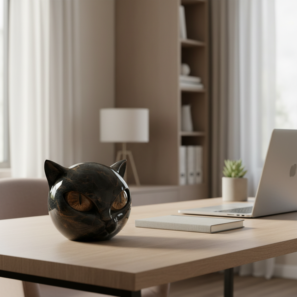 Escultura Decorativa de Gato Destaque Único para Casa Interiores Modernos