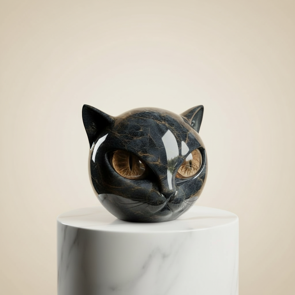 Escultura Decorativa de Gato Destaque Único para Casa Interiores Modernos