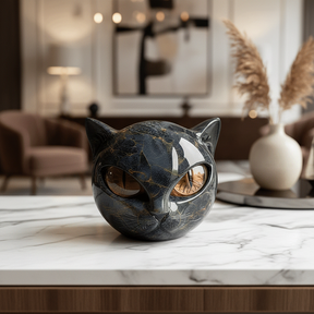 Escultura Decorativa de Gato Destaque Único para Casa Interiores Modernos