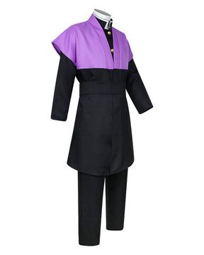 Conjunto de Fantasia de Guerreiro Roxo e Preto Masculino