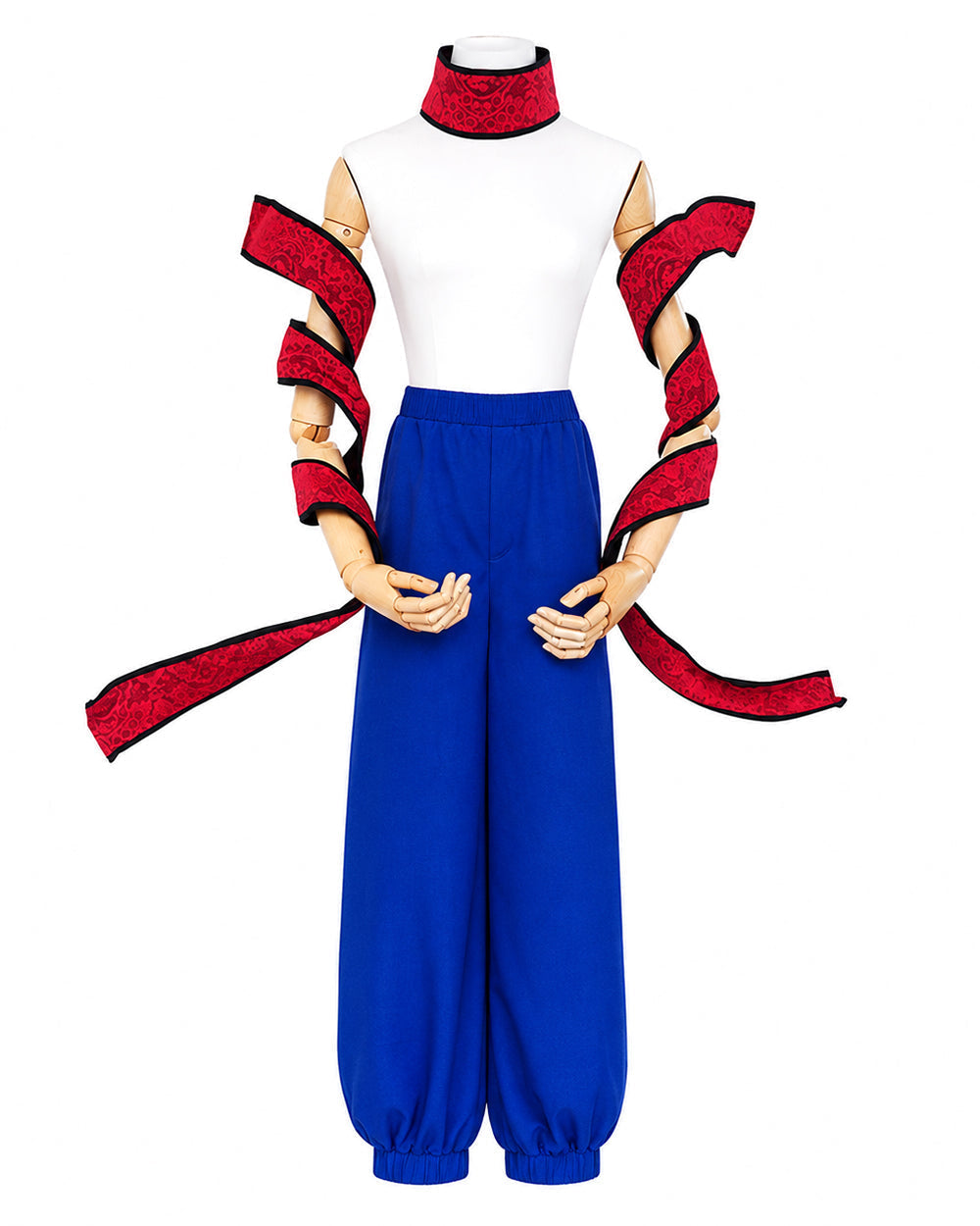 Adult Blue Trousers and Red Wrap Costume Set