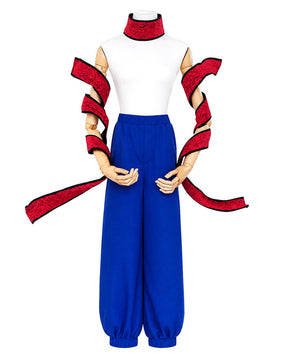 Adult Blue Trousers and Red Wrap Costume Set