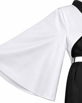 Adult Black and White Warrior Costume Set