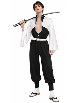 Adult Black and White Warrior Costume Set