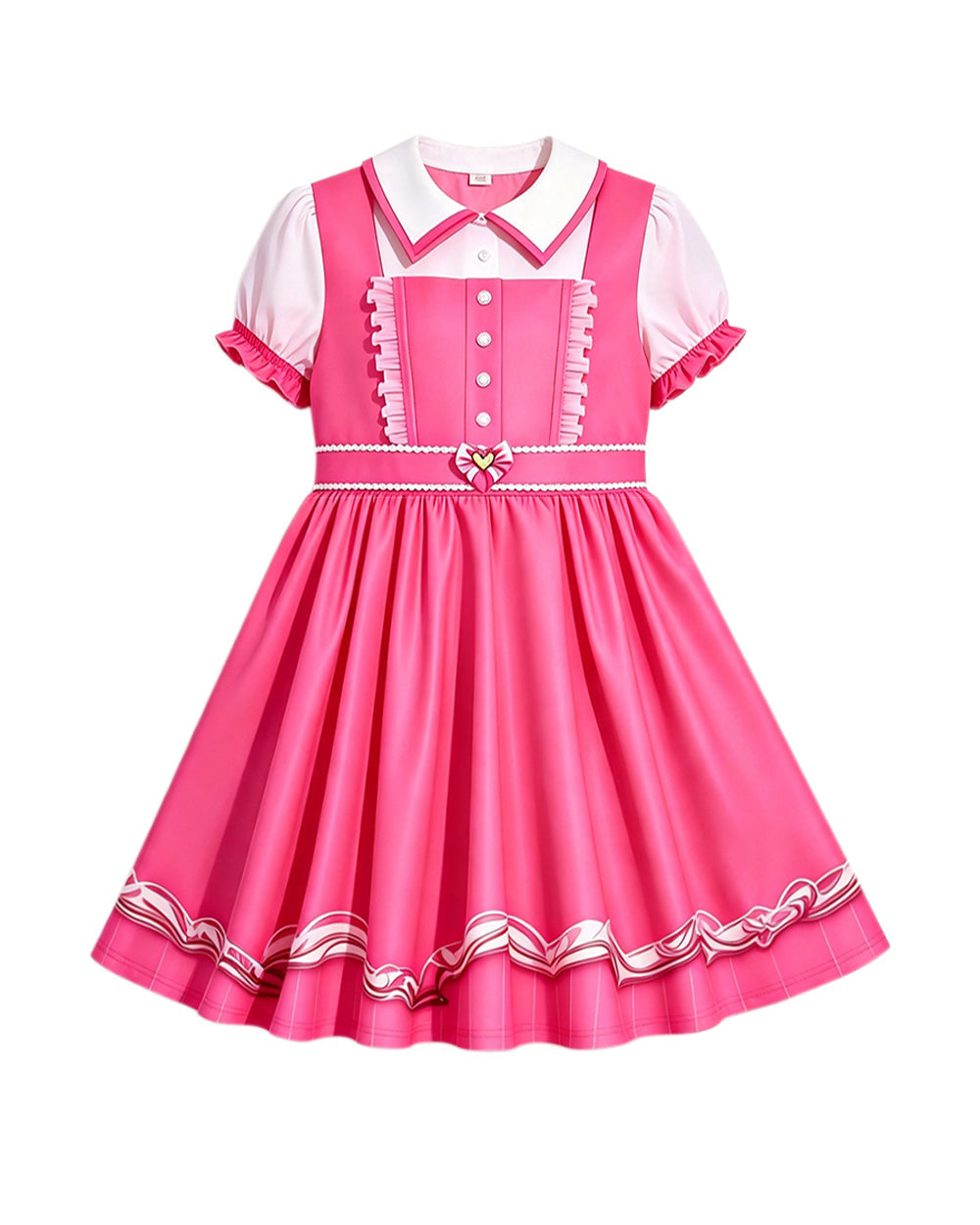 Vestido de Princesa Rosa de Manga Curta