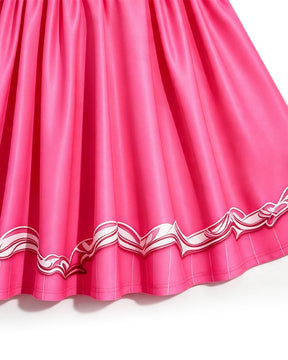 Vestido de Princesa Rosa de Manga Curta