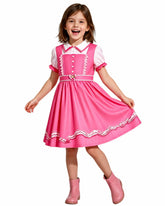 Vestido de Princesa Rosa de Manga Curta