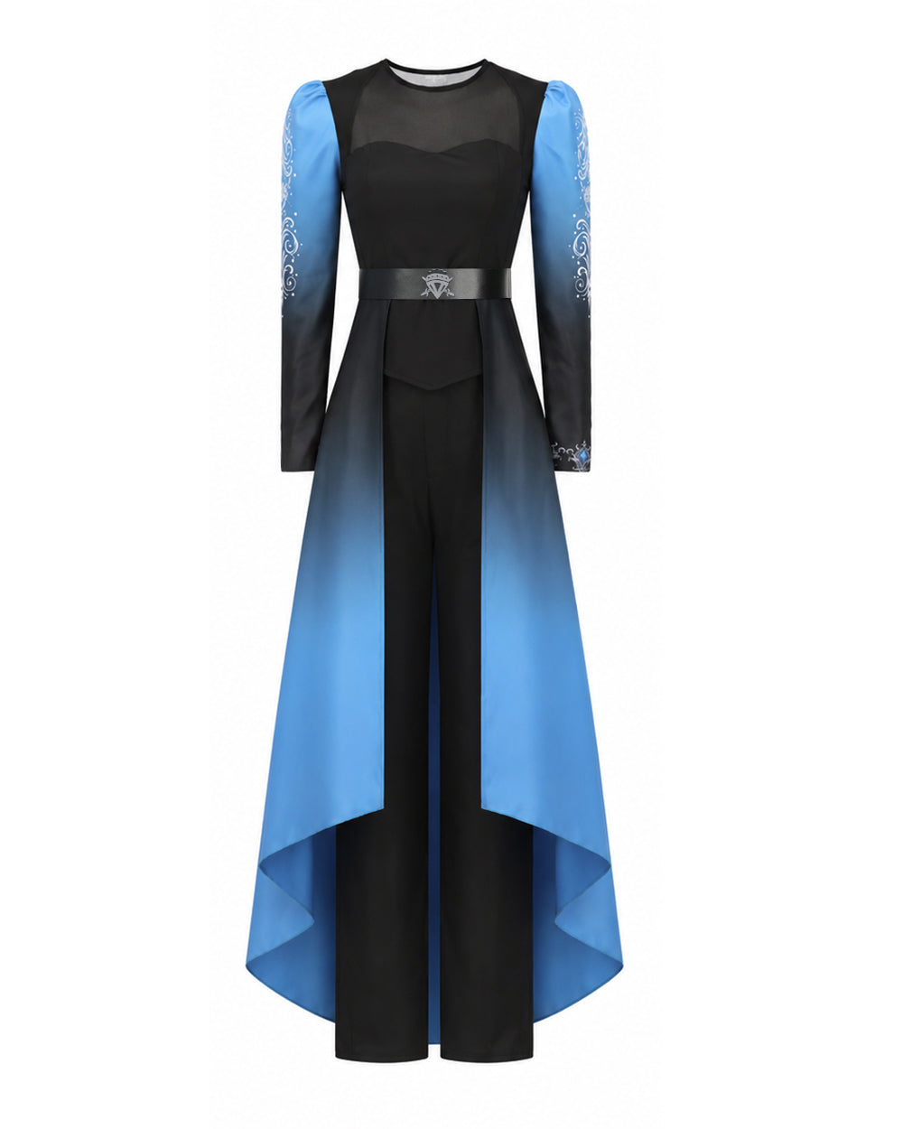 Conjunto de Fantasia de Princesa Degradê Azul