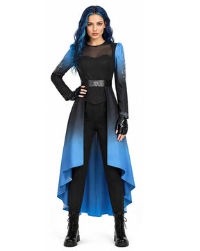 Conjunto de Fantasia de Princesa Degradê Azul