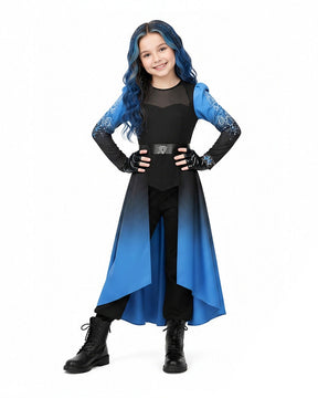 Conjunto de Fantasia de Princesa Degradê Azul