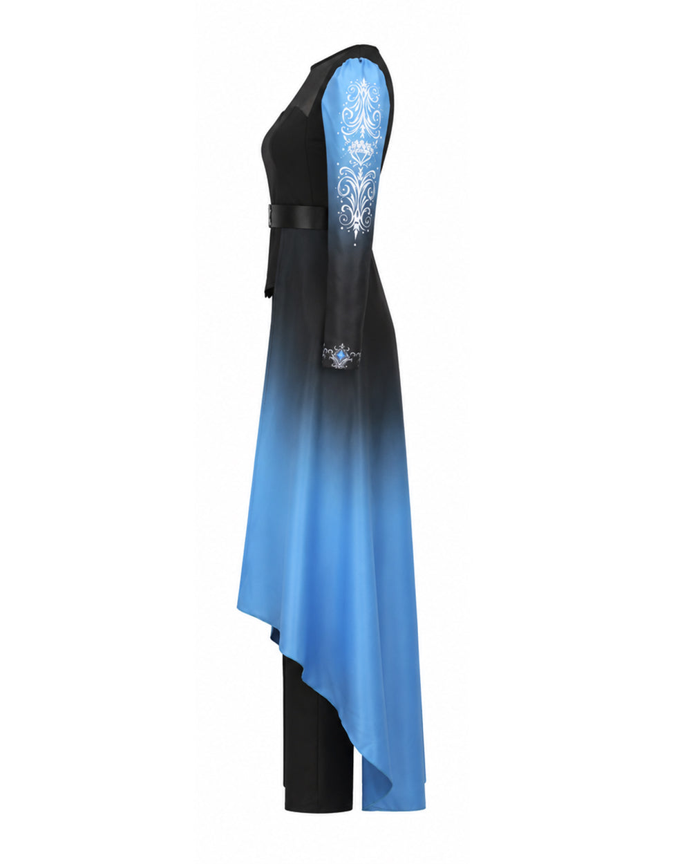 Conjunto de Fantasia de Princesa Degradê Azul