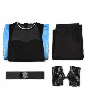 Conjunto de Fantasia de Princesa Degradê Azul