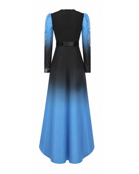 Conjunto de Fantasia de Princesa Degradê Azul