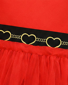 Vestido de Fantasia de Princesa de Copas Vermelhas Infantil