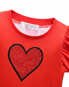 Vestido de Fantasia de Princesa de Copas Vermelhas Infantil