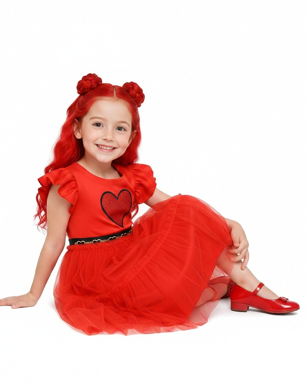 Vestido de Fantasia de Princesa de Copas Vermelhas Infantil