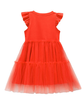 Vestido de Fantasia de Princesa de Copas Vermelhas Infantil
