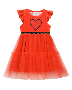 Vestido de Fantasia de Princesa de Copas Vermelhas Infantil