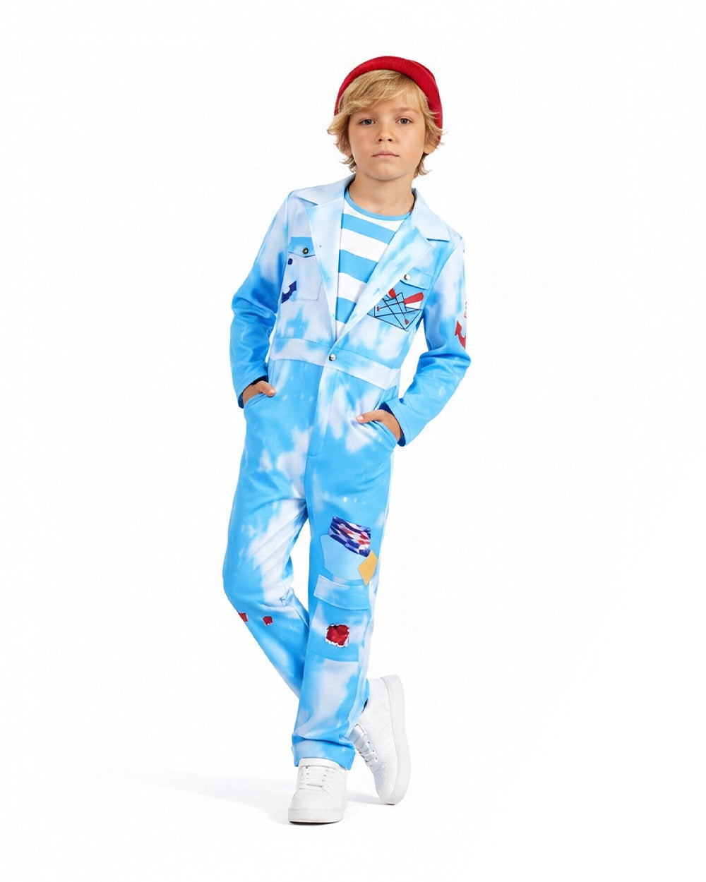 Conjunto de Fantasia de Marinheiro Azul para Adultos e Crianças