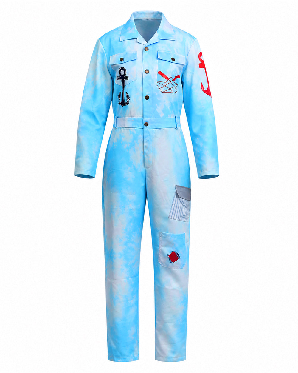 Conjunto de Fantasia de Marinheiro Azul para Adultos e Crianças