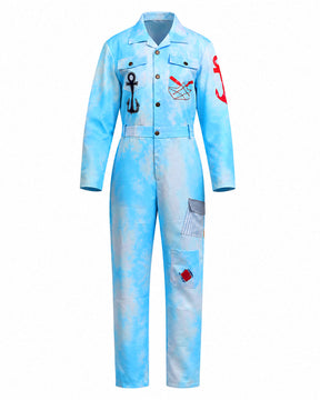 Conjunto de Fantasia de Marinheiro Azul para Adultos e Crianças