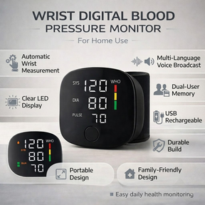 Monitor de Pressão Arterial Digital de Pulso Automático