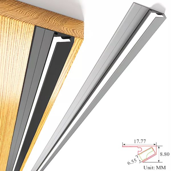 Barras de Iluminação LED de 45 Graus para Armário, Fitas Invisíveis e Ultrafinas