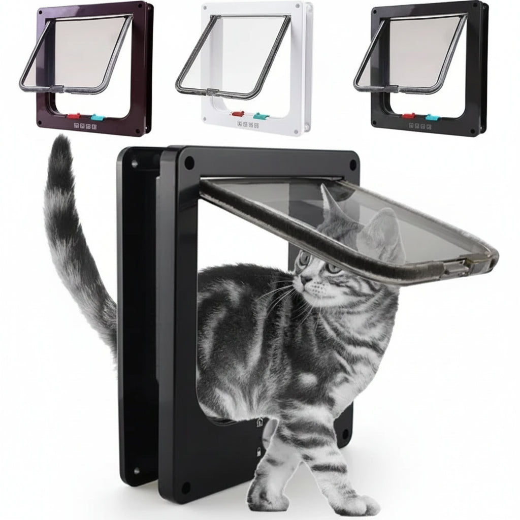 Porta para Cães Porta para Gatos Porta para Pets com Sistema de Travamento de Quatro Vias