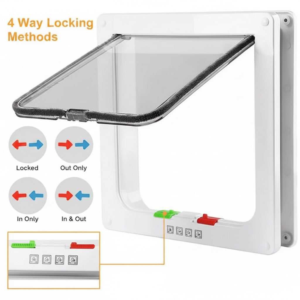 Porta para Cães Porta para Gatos Porta para Pets com Sistema de Travamento de Quatro Vias