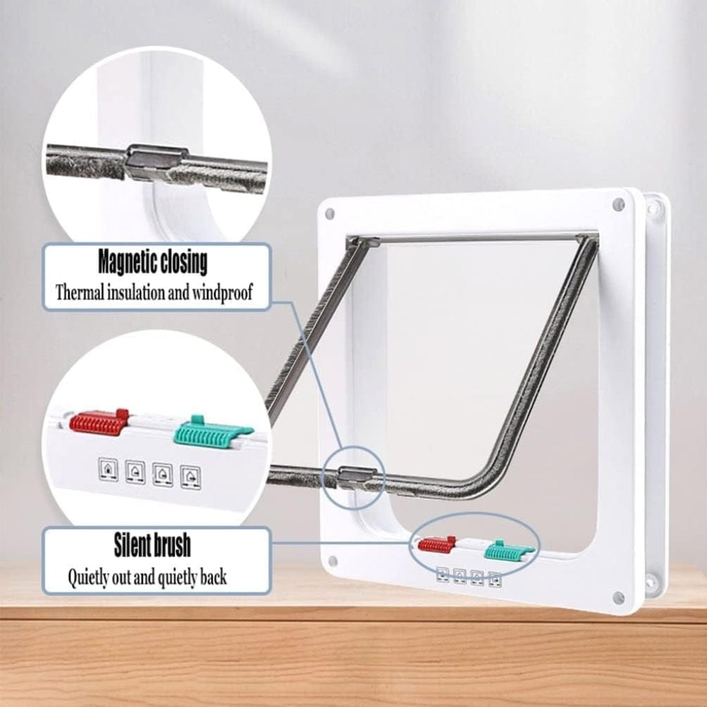 Porta para Cães Porta para Gatos Porta para Pets com Sistema de Travamento de Quatro Vias