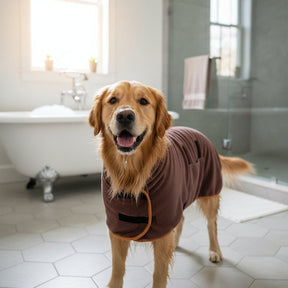 Roupão de Secagem para Cães com Ajuste Regulável Toalha de Banho para Pets