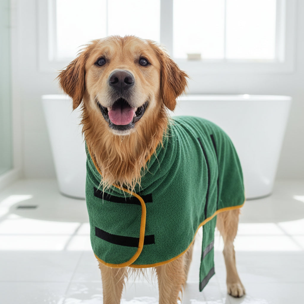 Roupão de Secagem para Cães com Ajuste Regulável Toalha de Banho para Pets