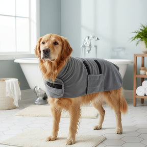 Roupão de Secagem para Cães com Ajuste Regulável Toalha de Banho para Pets