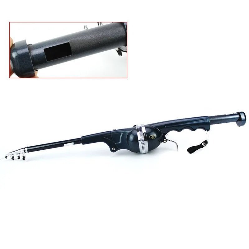 Vara de Pesca Telescópica 134 cm – Molinete Integrado e Design Portátil