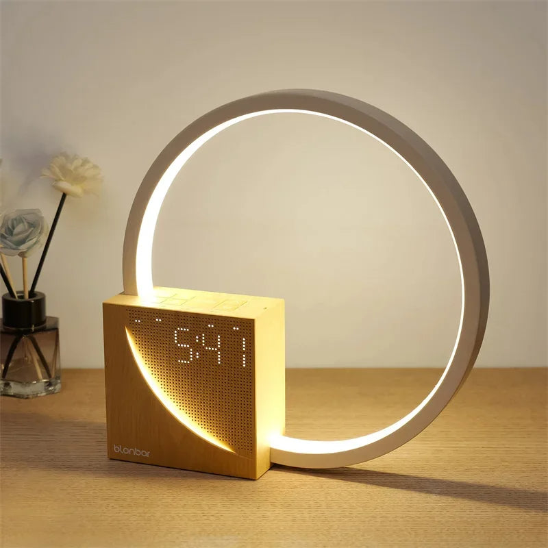 Luminária de Mesa Touch com Sons da Natureza e Despertador