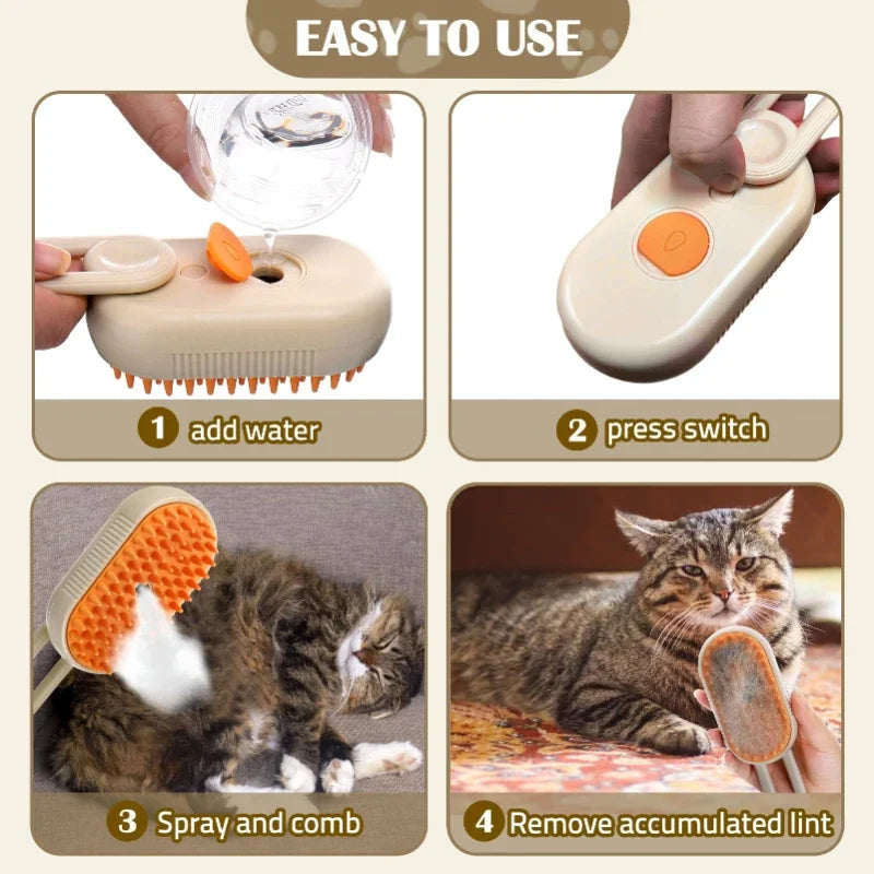 Escova de Vapor 3 em 1 para Pets